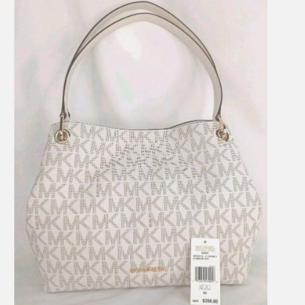 NWT Michael Kors Raven Medium Shoulder Bag 38F4GRXT7B Cream MRSP $398.00